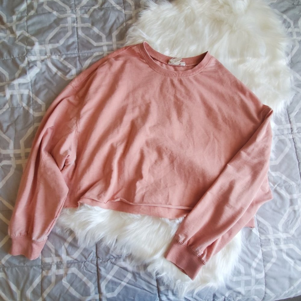 3/$15 Dusty Pink Oversized Cropped Sweatshirt